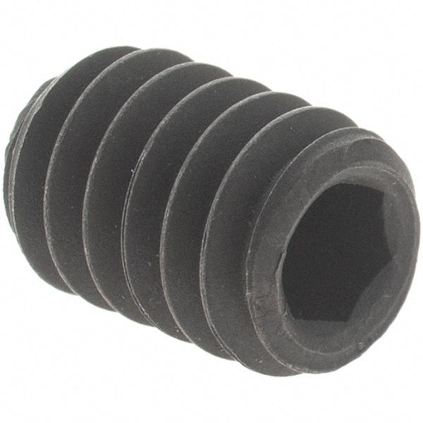 Value Collection - 1/4-20 UNC, 3/8" OAL, Knurled Cup Point Set Screw - Grade 8 Alloy Steel, 1/8" Key - USA Tool & Supply