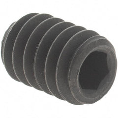 Value Collection - 1/4-20 UNC, 3/8" OAL, Knurled Cup Point Set Screw - Grade 8 Alloy Steel, 1/8" Key - USA Tool & Supply