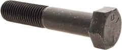 Value Collection - 7/8-9 UNC, 4-1/2" Length Under Head Hex Head Cap Screw - Partially Threaded, Grade 5 Steel, Uncoated, 1-5/16" Hex - USA Tool & Supply