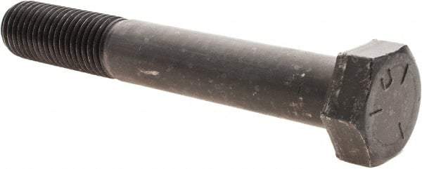 Value Collection - 7/8-9 UNC, 6" Length Under Head Hex Head Cap Screw - Partially Threaded, Grade 5 Steel, Uncoated, 1-5/16" Hex - USA Tool & Supply