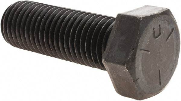 Value Collection - 1-8 UNC, 3" Length Under Head Hex Head Cap Screw - Partially Threaded, Grade 5 Steel, Uncoated, 1-1/2" Hex - USA Tool & Supply