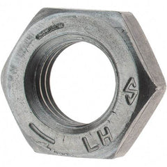 Value Collection - 5/16-24 UNF Steel Left Hand Hex Jam Nut - 1/2" Across Flats, 3/16" High, Zinc Clear Finish - USA Tool & Supply