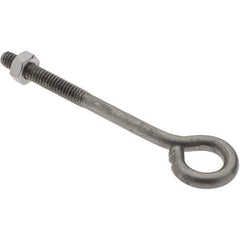 Value Collection - 1/4-20, Stainless Steel Wire Turned Open Eye Bolt - 1-1/2" Thread Length, 1/2" ID, 3" Shank Length - USA Tool & Supply