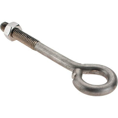 Value Collection - 5/16-18, Stainless Steel Wire Turned Open Eye Bolt - 1-1/2" Thread Length, 5/8" ID, 3" Shank Length - USA Tool & Supply