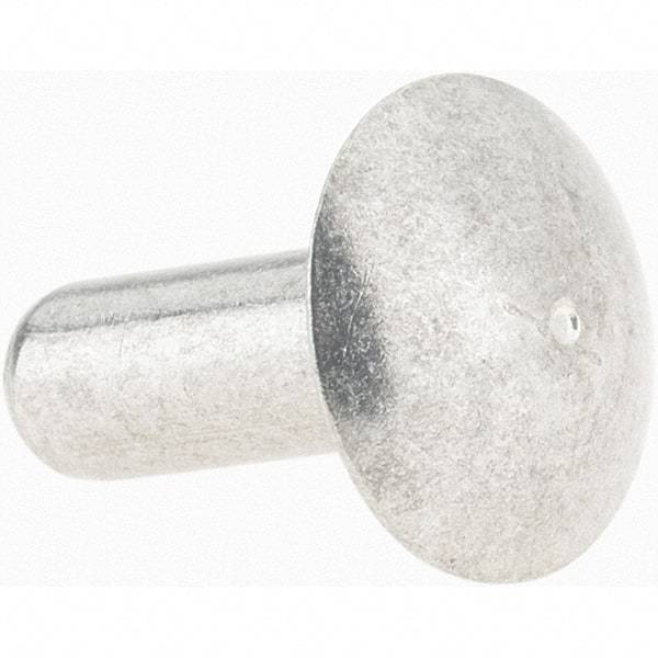 Value Collection - 3/16" Body Diam, Brazier Aluminum Solid Rivet - 1/2" Length Under Head - USA Tool & Supply