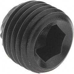 Value Collection - 3/8-24 UNF, 5/16" Long, Knurled Cup Point Set Screw - Grade 8 Alloy Steel, 3/16" Key - USA Tool & Supply
