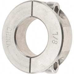 Value Collection - 7/8" Bore, Stainless Steel, Two Piece Shaft Collar - 1-5/8" Outside Diam, 1/2" Wide - USA Tool & Supply