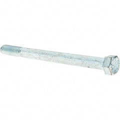 Value Collection - 7/16-14 UNC, 5-1/2" Length Under Head Hex Head Cap Screw - Partially Threaded, Grade 8 Alloy Steel, Zinc-Plated Finish, 5/8" Hex - USA Tool & Supply