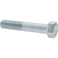 Value Collection - 5/8-11 UNC, 3-1/2" Length Under Head Hex Head Cap Screw - Partially Threaded, Grade 8 Alloy Steel, Zinc-Plated Finish, 15/16" Hex - USA Tool & Supply