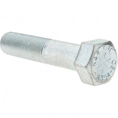 Value Collection - 5/8-18 UNF, 3" Length Under Head Hex Head Cap Screw - Partially Threaded, Grade 8 Alloy Steel, Zinc-Plated Finish, 15/16" Hex - USA Tool & Supply