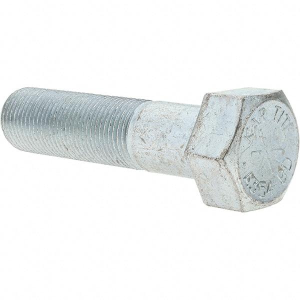 Value Collection - 3/4-16 UNF, 3" Length Under Head Hex Head Cap Screw - Partially Threaded, Grade 8 Alloy Steel, Zinc-Plated Finish, 1-1/8" Hex - USA Tool & Supply