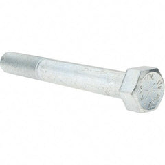 Value Collection - 7/8-9 UNC, 7" Length Under Head Hex Head Cap Screw - Partially Threaded, Grade 8 Alloy Steel, Zinc-Plated Finish, 1-5/16" Hex - USA Tool & Supply