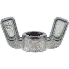 Value Collection - 3/8-16 UNC, Zinc Plated, Zinc Alloy Nylon-Insert Locking Wing Nut - Grade 2, 1-1/2" Wing Span, 0.718" Wing Span - USA Tool & Supply