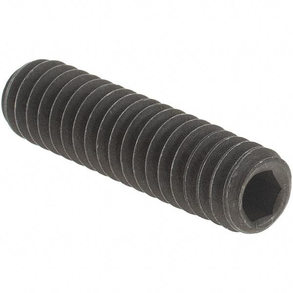 Value Collection - 1/4-20 UNC, 1" OAL, Cup Point Set Screw - Grade 8 Alloy Steel, 1/8" Key - USA Tool & Supply