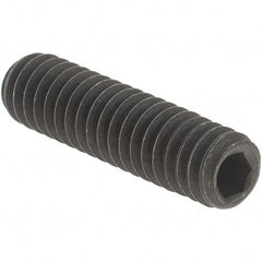 Value Collection - 1/4-20 UNC, 1" OAL, Cup Point Set Screw - Grade 8 Alloy Steel, 1/8" Key - USA Tool & Supply