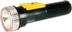 Ability One - LED Bulb, Industrial/Tactical Flashlight - Black, Yellow Plastic Body, D Alkaline Batteries Not Included - USA Tool & Supply