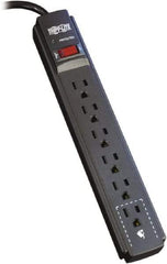 Tripp-Lite - 6 Outlets, 120 VAC15 Amps, 6' Cord, Power Outlet Strip - Floor, Keyhole Mount, 5-15 NEMA Configuration, 1.23" Strip - USA Tool & Supply