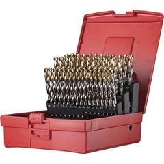 DORMER - 6 to 10mm, 118° Point, TiN Finish, High Speed Steel Jobber Length Drill Bit Set - USA Tool & Supply