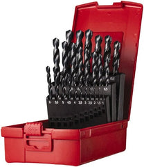 DORMER - 1 to 13mm, 118° Point, Oxide Finish, High Speed Steel Jobber Length Drill Bit Set - USA Tool & Supply