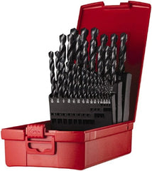 DORMER - 1/16 to 1/2", 118° Point, Oxide Finish, High Speed Steel Jobber Length Drill Bit Set - USA Tool & Supply