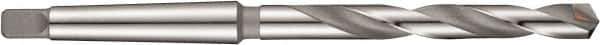 DORMER - 32mm, 4MT 118° Point Carbide-Tipped Taper Shank Drill Bit - Bright/Oxide Finish, 185mm Flute Length, 334mm OAL, Spiral Flute, Series A166 - USA Tool & Supply