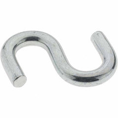 Value Collection - Carbon Steel Bright Zinc S-Hook - 0.262" Wire, 2" OAL - USA Tool & Supply