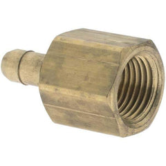 Parker - 0.17" ID, 1/8-27 Thread, Metal Barbed Tube Female Connector - Brass - USA Tool & Supply
