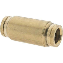 Parker - 1/2" Outside Diam, Brass Push-to-Connect Tube Union - Tube to Tube Connection, Nitrile O-Ring - USA Tool & Supply