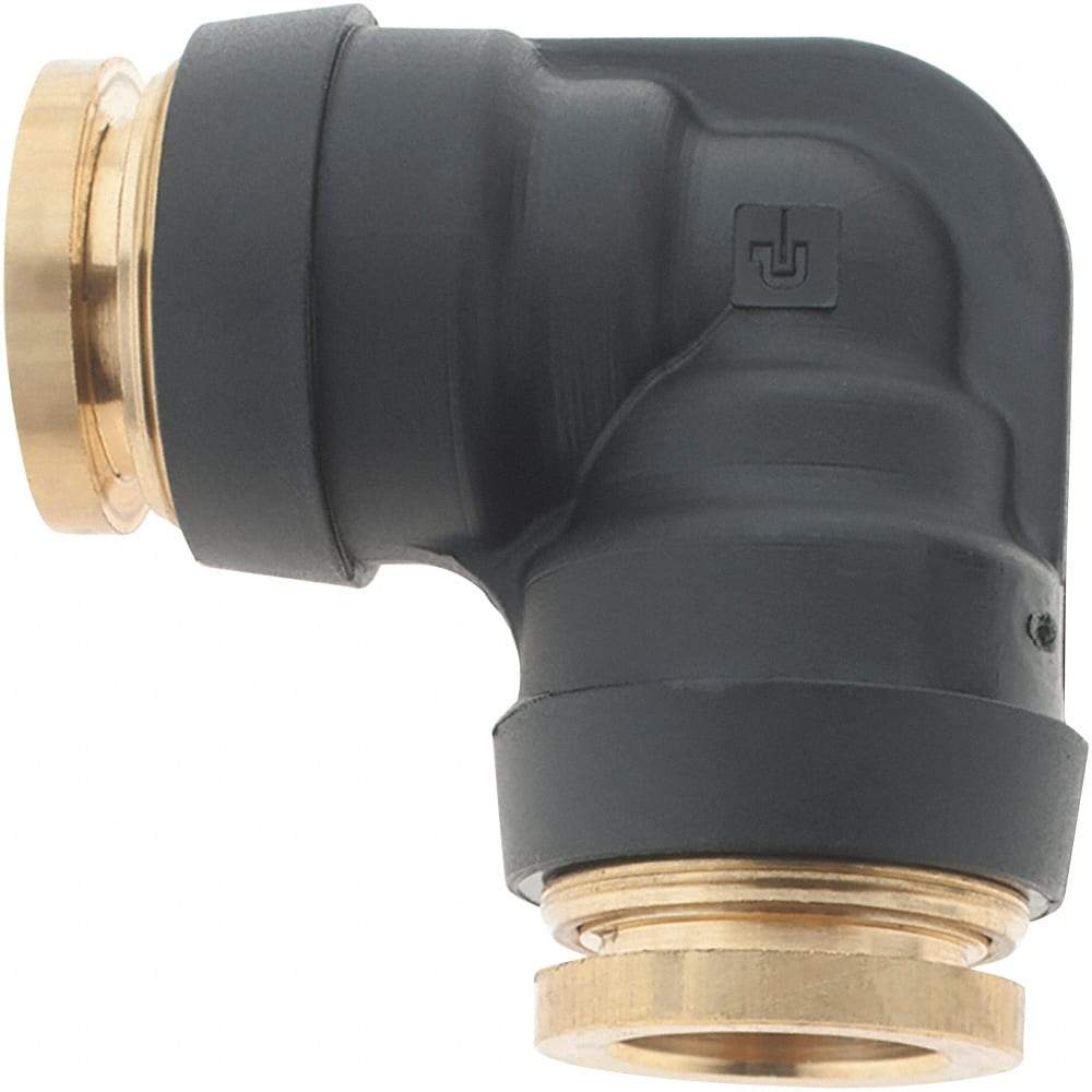 Parker - 1/2" Outside Diam, Brass Push-to-Connect Tube Union Elbow - 250 Max psi, Tube to Tube Connection - USA Tool & Supply
