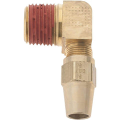 Parker - 3/8" OD, Brass Male Elbow - 400 Max Working psi, - USA Tool & Supply