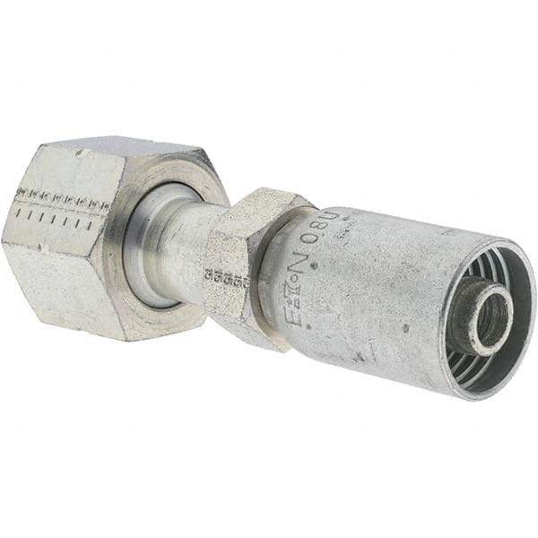 Value Collection - 1-13/16-12 SAE ORB Low Carbon Steel Hydraulic Hose Female Straight ORS Swivel - -8 Hose Size - USA Tool & Supply