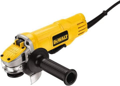 DeWALT - 4-1/2" Wheel Diam, 12,000 RPM, Corded Angle & Disc Grinder - 5/8-11 Spindle, 115 Volts, 9 Amps, Rear Exhaust - USA Tool & Supply