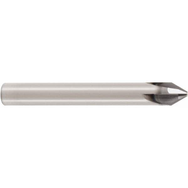 Seco - 4mm Diam 3 Flute Single End Solid Carbide Chamfer Mill - USA Tool & Supply