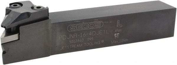 Seco - PDJN, Right Hand Cut, 25.4mm Shank Height x 25.4mm Shank Width, Negative Rake Indexable Turning Toolholder - 152.4mm OAL, DNMG 432 Insert Compatibility, Series Jetstream - USA Tool & Supply