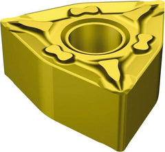 Sandvik Coromant - WNMG431 MF Grade 2025 Carbide Turning Insert - TiCN/AI2O3/TiN Finish, 80° Trigon, 1/2" Inscr Circle, 3/16" Thick, 1/64" Corner Radius - USA Tool & Supply