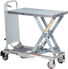Vestil - 400 Lb Capacity Manual Scissor Elevating Cart - 8-3/4" to 29" Lift Height, 27-1/2" Platform Length x 17-5/8" Platform Width - USA Tool & Supply