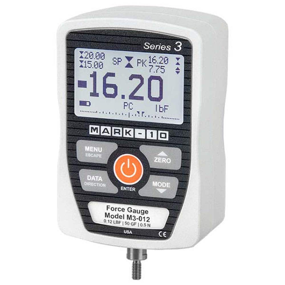 Mark-10 - Digital Tension & Compression Force Gages Capacity (gf): 50.00 Capacity (lbf): 0.12 - USA Tool & Supply