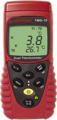 Amprobe - -328 to 2,498°F Temperature Recorder - 5 digit LCD Display, K Thermocouple Sensor, 9V Battery Power - USA Tool & Supply