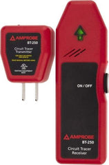 Amprobe - 110 to 110 VAC, Circuit Breaker Finder - 9 Volt, Includes Batteries, Connection Cable, Light Fixture Adapter, Receiver, Socket/Test Lead Adapter with Clips, Transmitter, User Manual - USA Tool & Supply