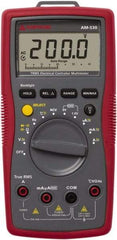 Amprobe - 4018651, CAT III, 600 VAC/VDC, Digital Average Responding Multimeter - 40 mOhm, Measures Voltage, Capacitance, Current, Frequency, Resistance, Temperature - USA Tool & Supply