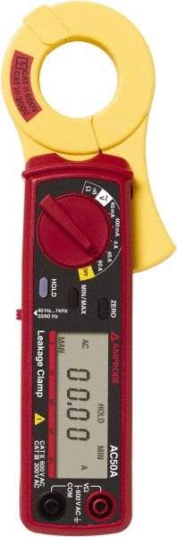 Amprobe - 3033017, CAT II, Digital Average Responding Leakage Clamp Meter with 1.1811" Clamp On Jaws - 400 VAC, 60 AC Amps, Measures Voltage, Current, Leakage Current, Resistance - USA Tool & Supply