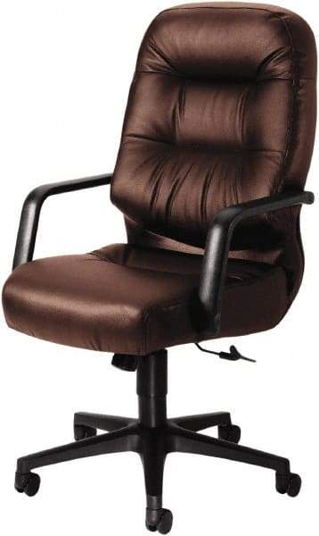 Hon - 46-1/2" High Executive High Back Leather Chair - 26" Wide x 29-3/4" Deep, Leather, Memory Foam Seat, Burgundy - USA Tool & Supply