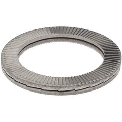 Value Collection - 1", 1.548" OD, Uncoated, Stainless Steel Wedge Lock Washer - Grade 316L, 1.092 to 1.108" ID - USA Tool & Supply