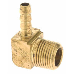 Parker - 3/8 MNPT Thread Hose Barb x Male NPT 90° Elbow - USA Tool & Supply