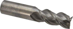 Niagara Cutter - 1", 2" LOC, 1" Shank Diam, 4" OAL, 3 Flute, Solid Carbide Square End Mill - Single End, Uncoated, Spiral Flute, 45° Helix, Centercutting, Right Hand Cut, Right Hand Flute, Series A345 - USA Tool & Supply