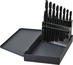 Chicago-Latrobe - 1/16 to 3/8", 135° Point, Oxide Finish, High Speed Steel Jobber Length Drill Bit Set - USA Tool & Supply