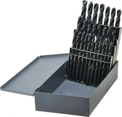 Chicago-Latrobe - 135° Point, Oxide Finish, High Speed Steel Jobber Length Drill Bit Set - USA Tool & Supply