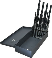 Chicago-Latrobe - 1/16 to 1/2", 118° Point, Oxide Finish, High Speed Steel Taper Length Drill Bit Set - USA Tool & Supply
