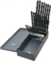Chicago-Latrobe - 1/16 to 1/2", 118° Point, Oxide Finish, High Speed Steel Taper Length Drill Bit Set - USA Tool & Supply