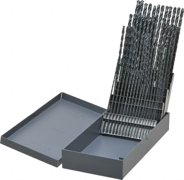 Chicago-Latrobe - 118° Point, Oxide Finish, High Speed Steel Taper Length Drill Bit Set - USA Tool & Supply